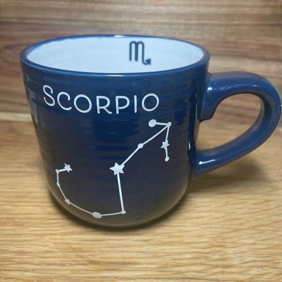 SCORPIO Zodiac Astrological Sign Symbol Coffee Mug Constellation Horoscope Navy - Picture 1 of 3